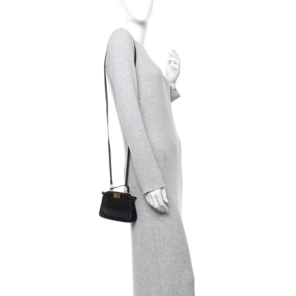 Nappa Micro Peekaboo Iconic Satchel Black