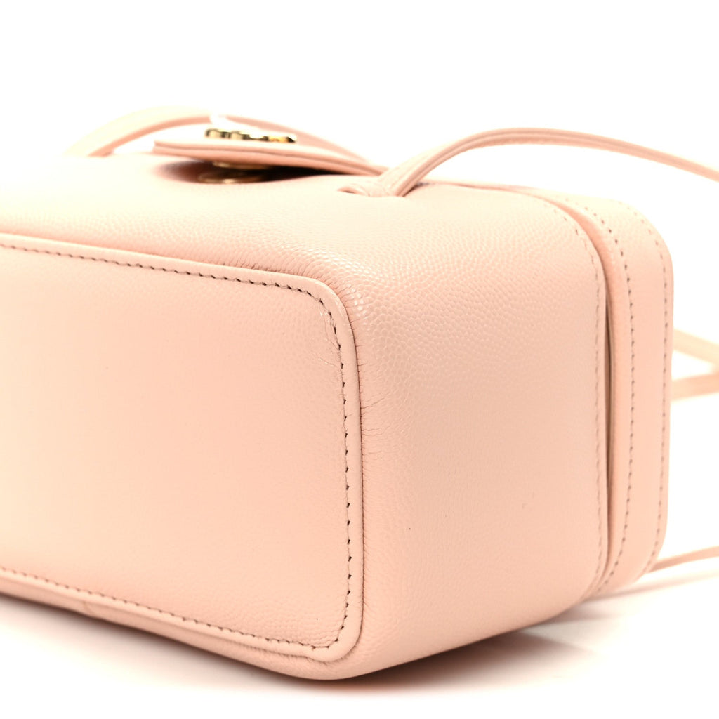 Shiny Caviar Preppy Coco Long Vanity With Strap Light Pink