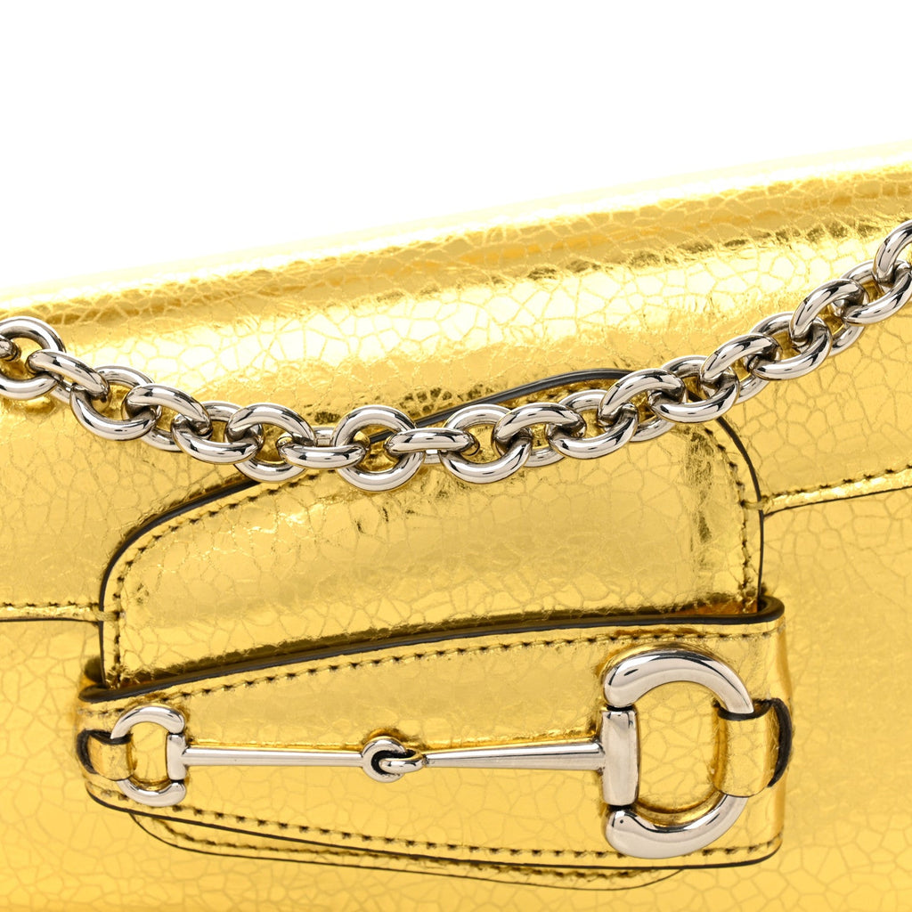 Metallic Demetra Mini Horsebit 1955 Asymmetric Shoulder Bag Gold