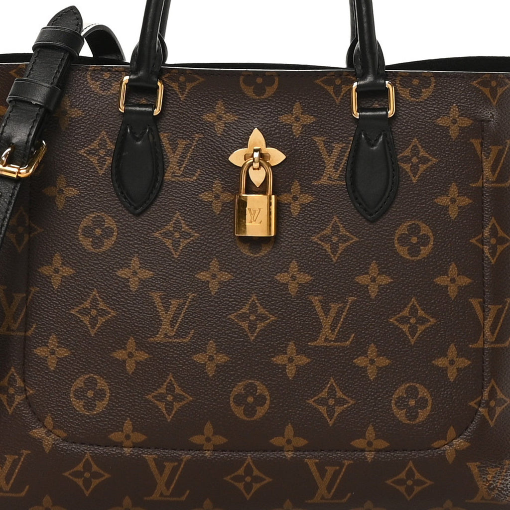 Monogram Flower Tote Black