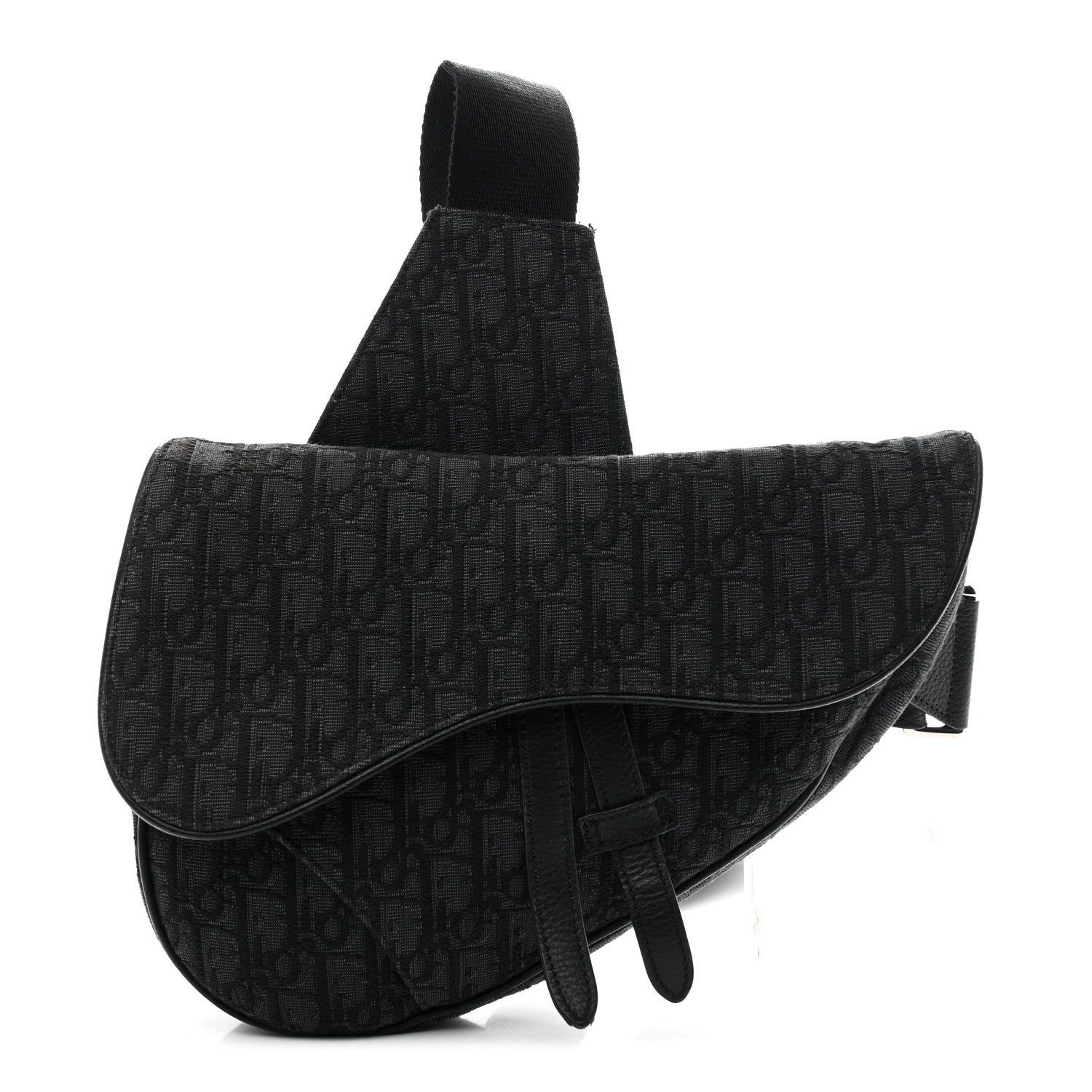 Oblique Mens Saddle Bag Black