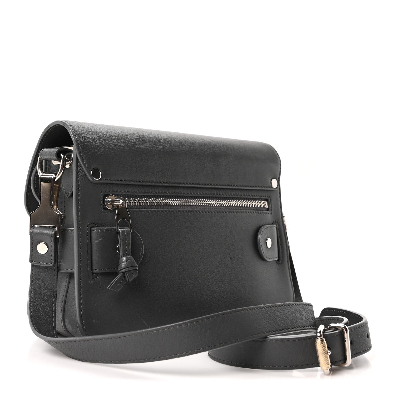 Calfskin Mini PS11 Classic Shoulder Bag Heather Grey