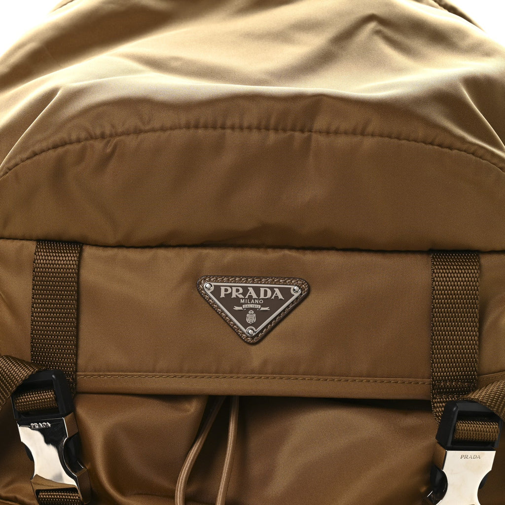 Re-Nylon Saffiano Mens Harness Strap Backpack Tabacco