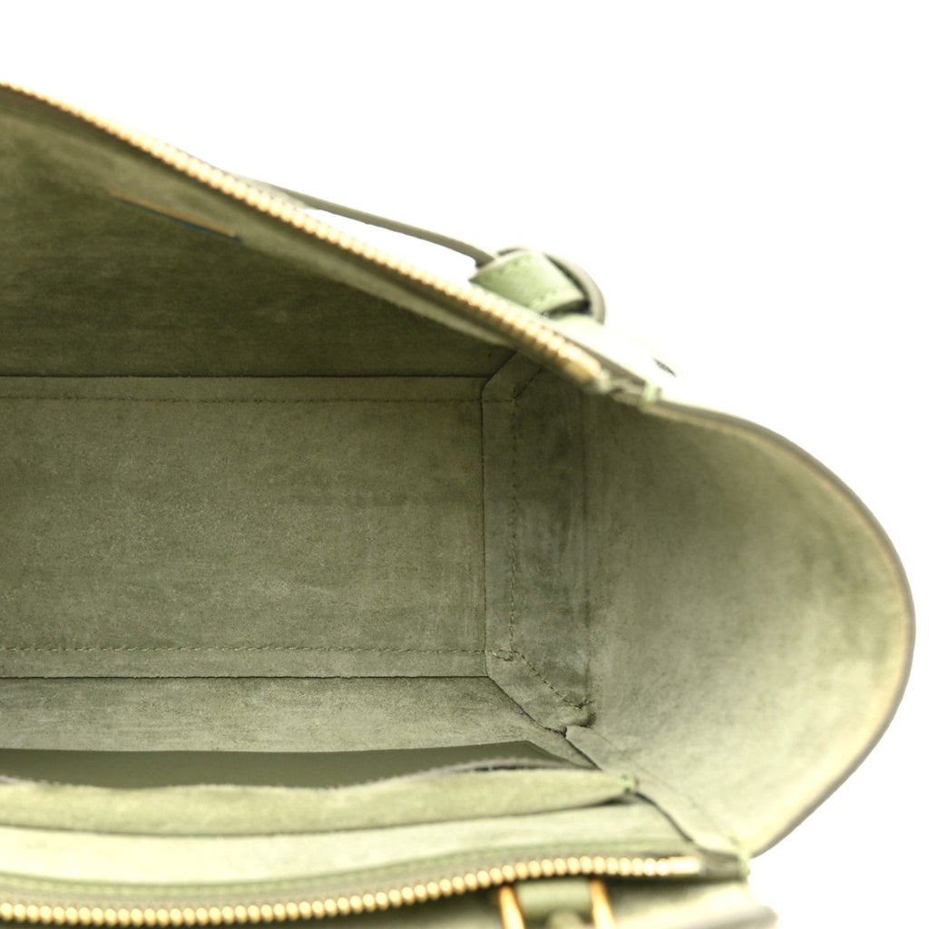Grained Calfskin Micro Belt Bag Army Green