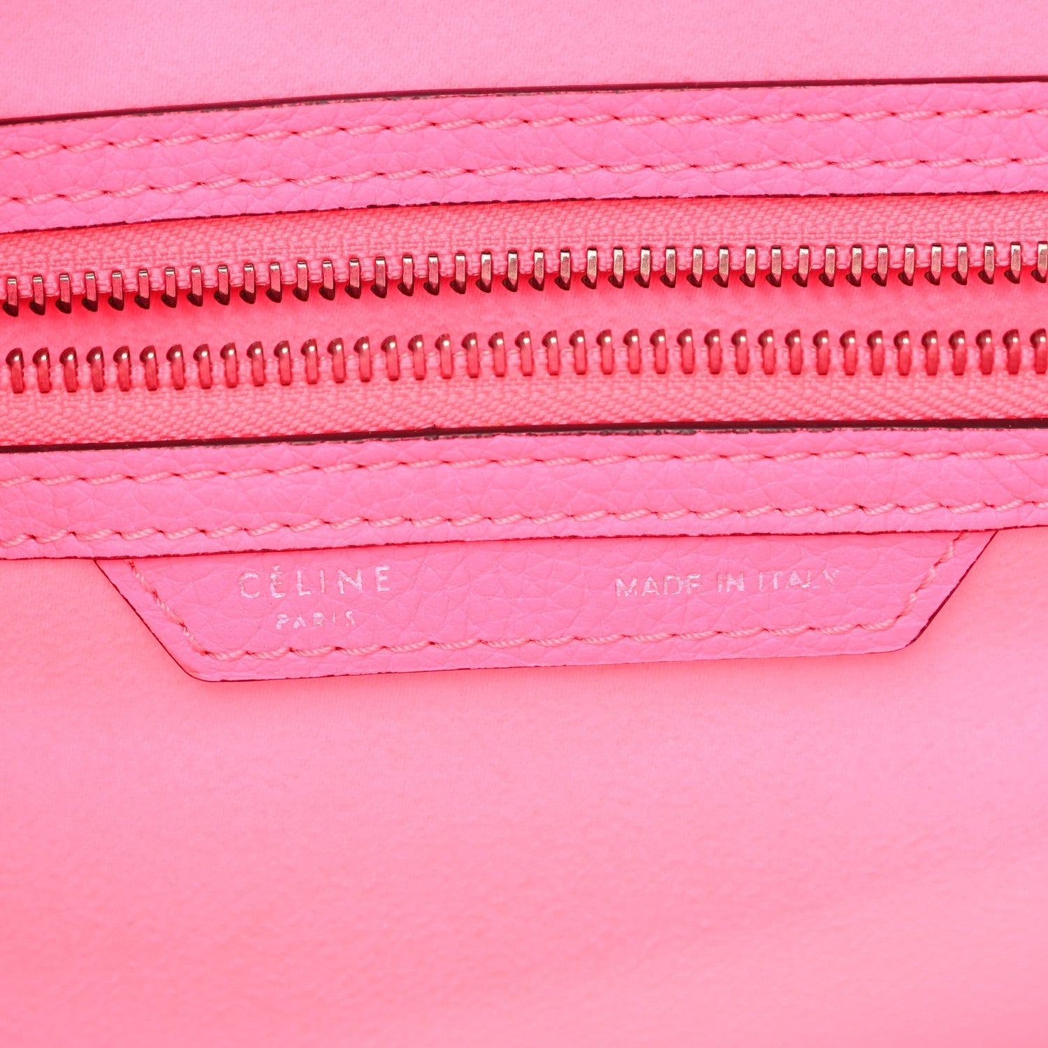 Drummed Calfskin Mini Luggage Fluo Pink