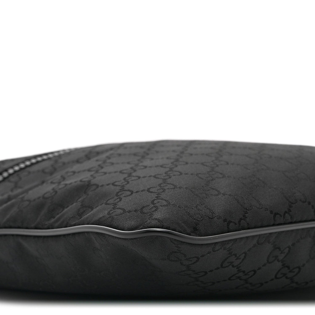 Nylon Monogram Small Flat Messenger Bag Black