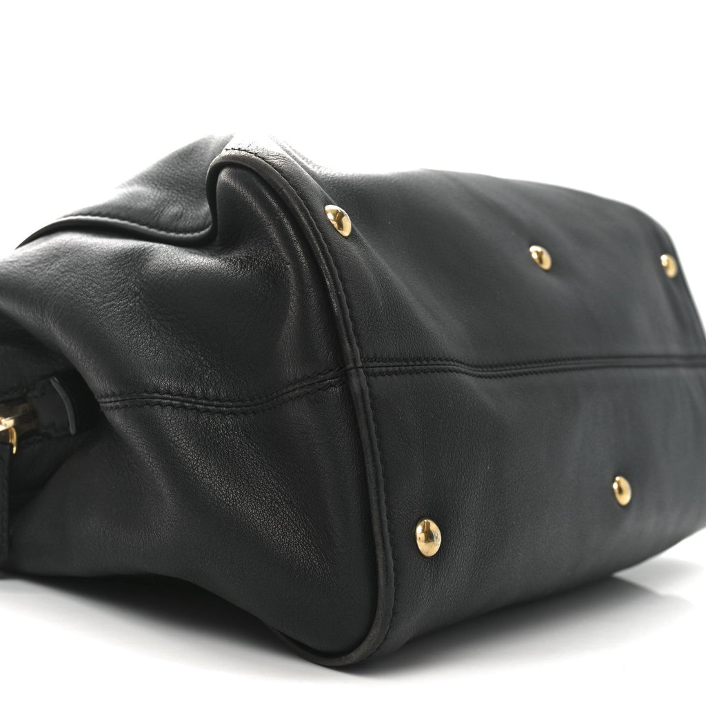 Vitello Dolce Marmol Large Chameleon Tote Black