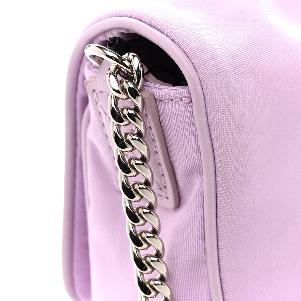 Nylon Skull Camera Crossbody Bag Lilac