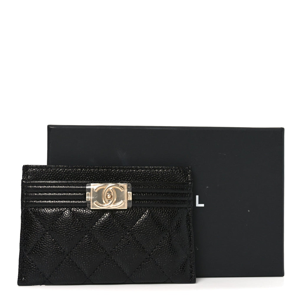 Caviar Quilted Boy  Holder Black