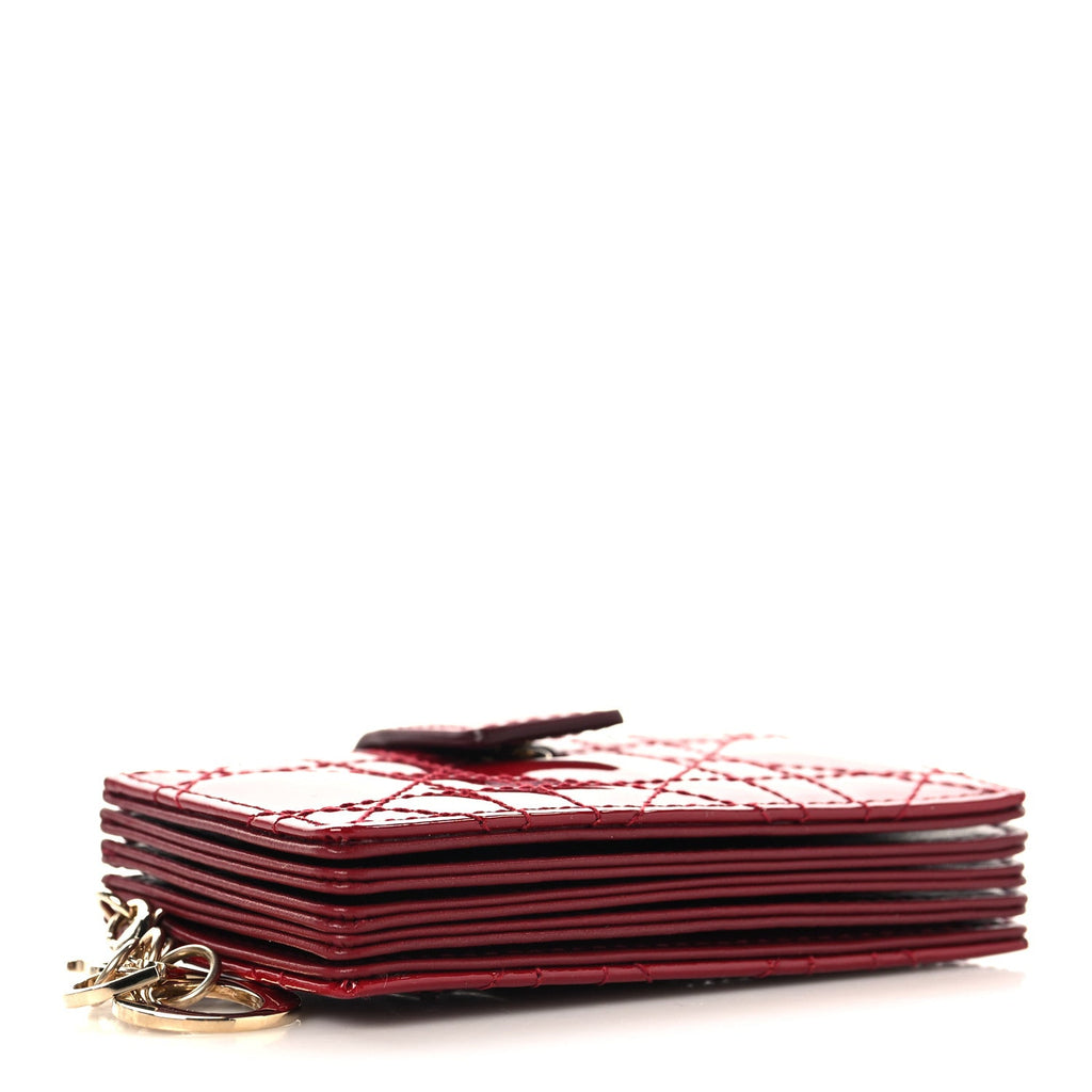 Patent Cannage Lady Dior 5-Gusset  Holder Rouge