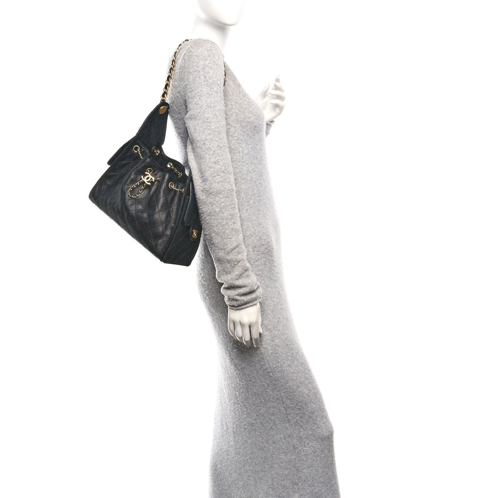 Caviar Quilted Small Chanel 25 Handbag Black