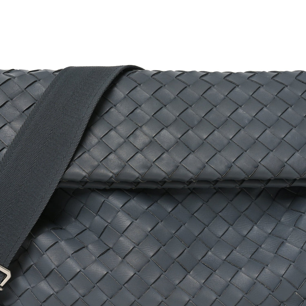 Nappa Intrecciato Large Fold Crossbody Messenger Thunder