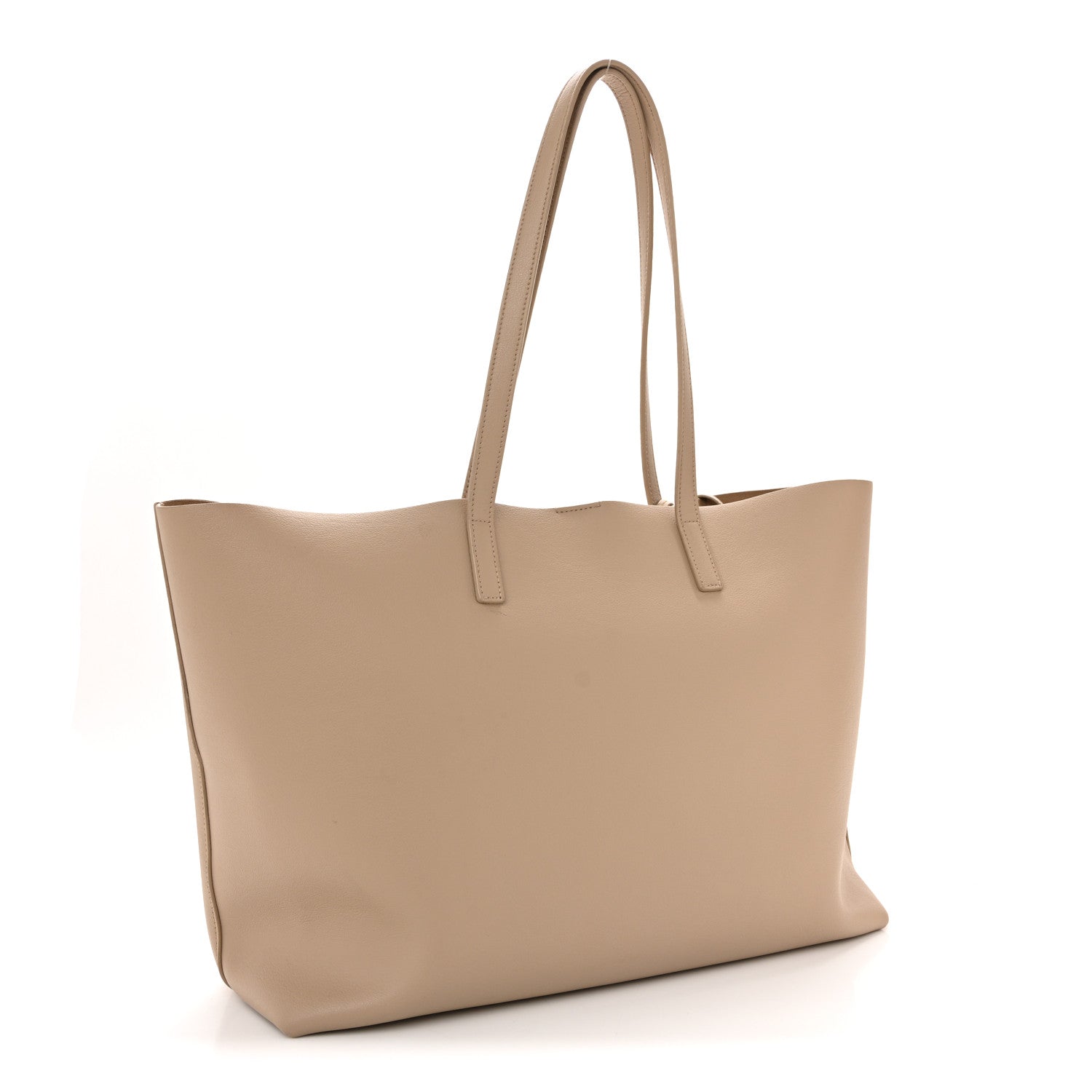Calfskin Large Shopping Tote Dark Beige