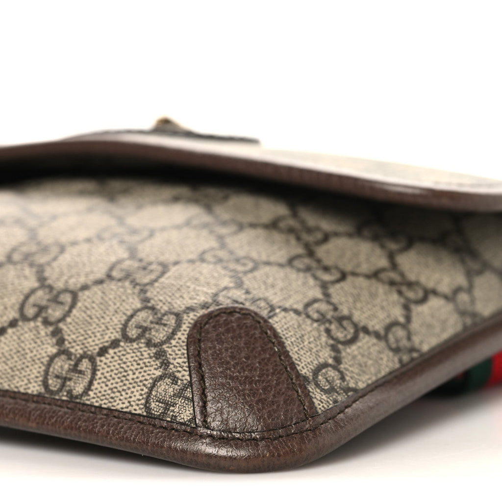GG Supreme Monogram Neo Vintage Web Belt Bag Brown