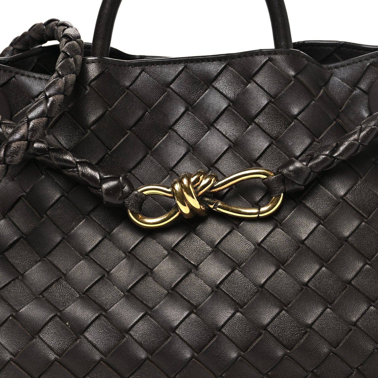 Nappa Intrecciato Medium Andiamo Shoulder Bag Fondant