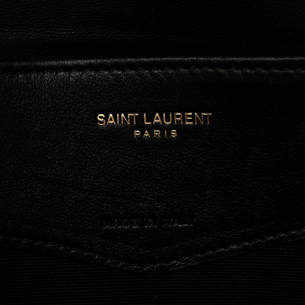 Lambskin Quilted Double Flap Chain Pouch Black