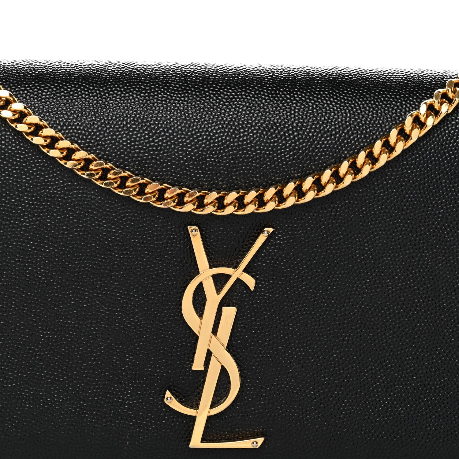 Grain De Poudre Medium Classic Monogram Kate Satchel Black