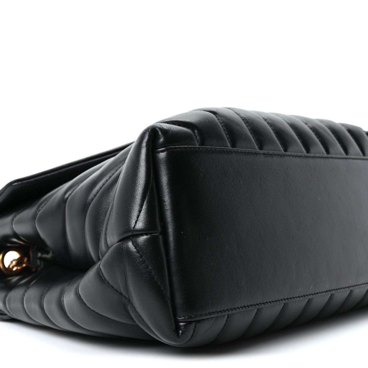 Calfskin Y Quilted Monogram Medium Loulou Chain Satchel Black