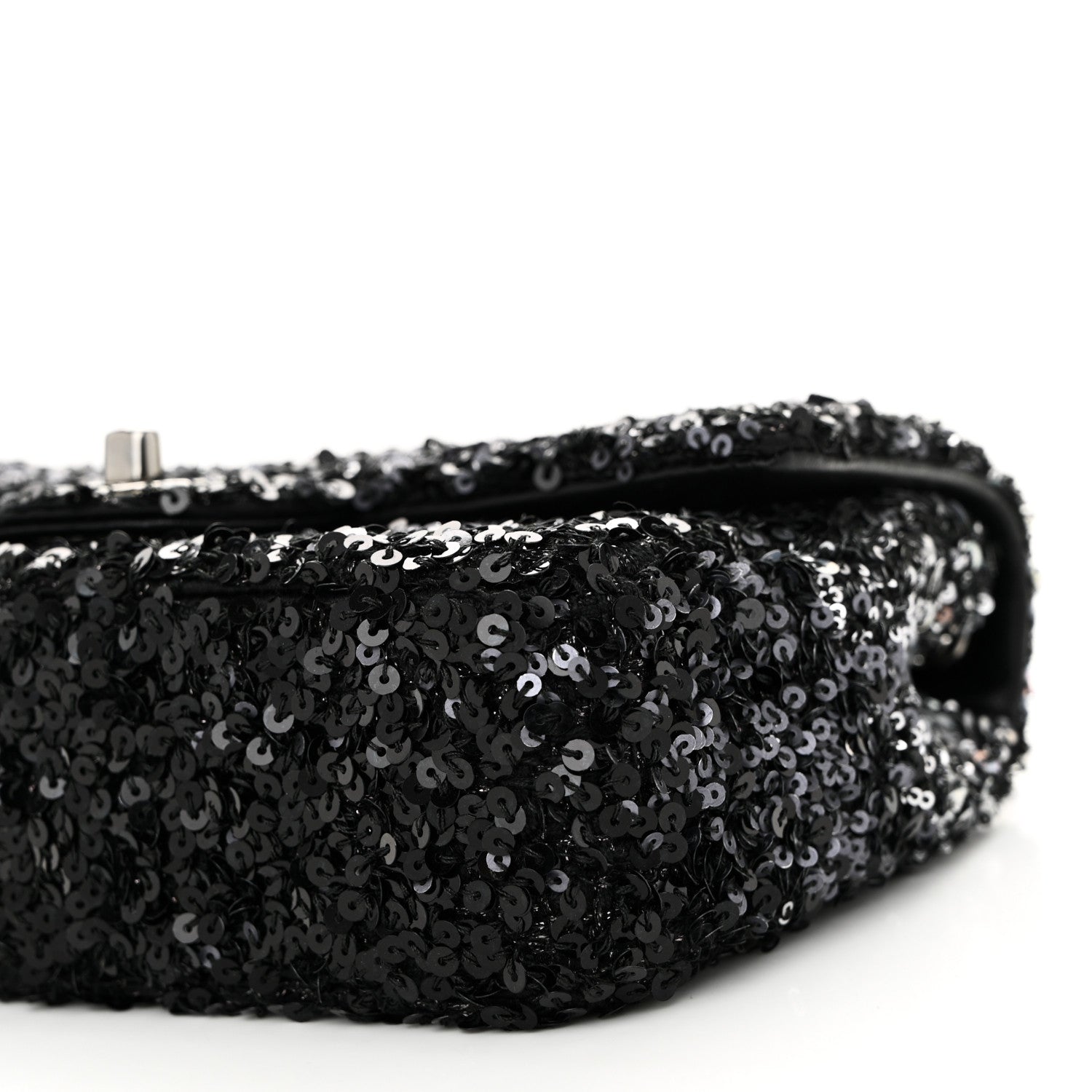 Shaded Sequins Mini Flap Black