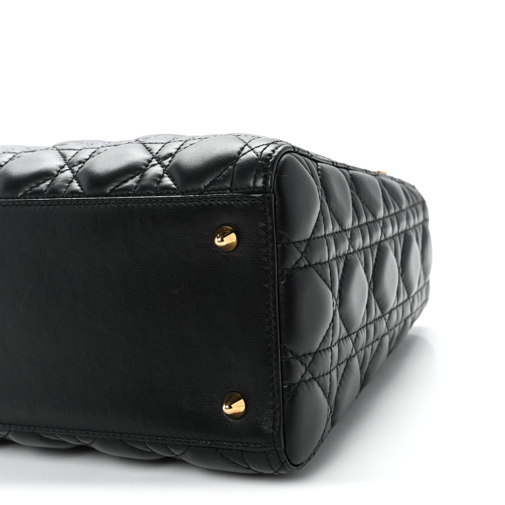Lambskin Cannage Medium Lady Dior Black