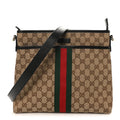 GG Monogram Web Flat Messenger Bag Black