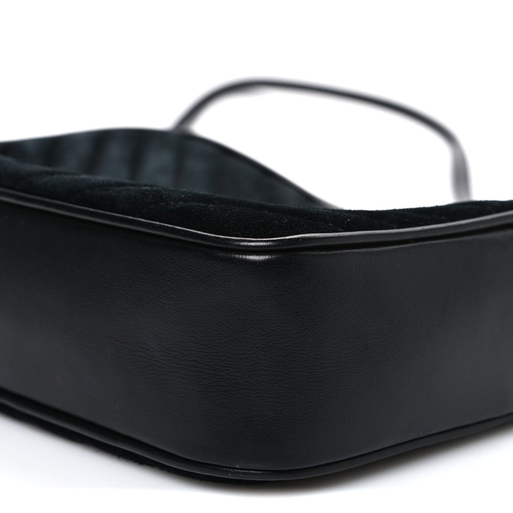Suede Calfskin Monogram Lou Camera Bag Black
