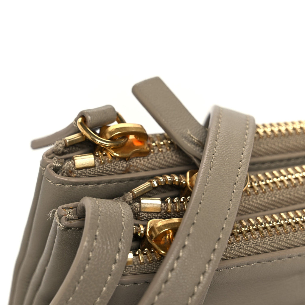 Lambskin Large Trio Crossbody Bag Beige