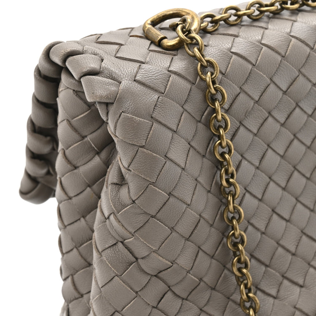 Nappa Intrecciato Baby Olimpia Shoulder Bag Shadow