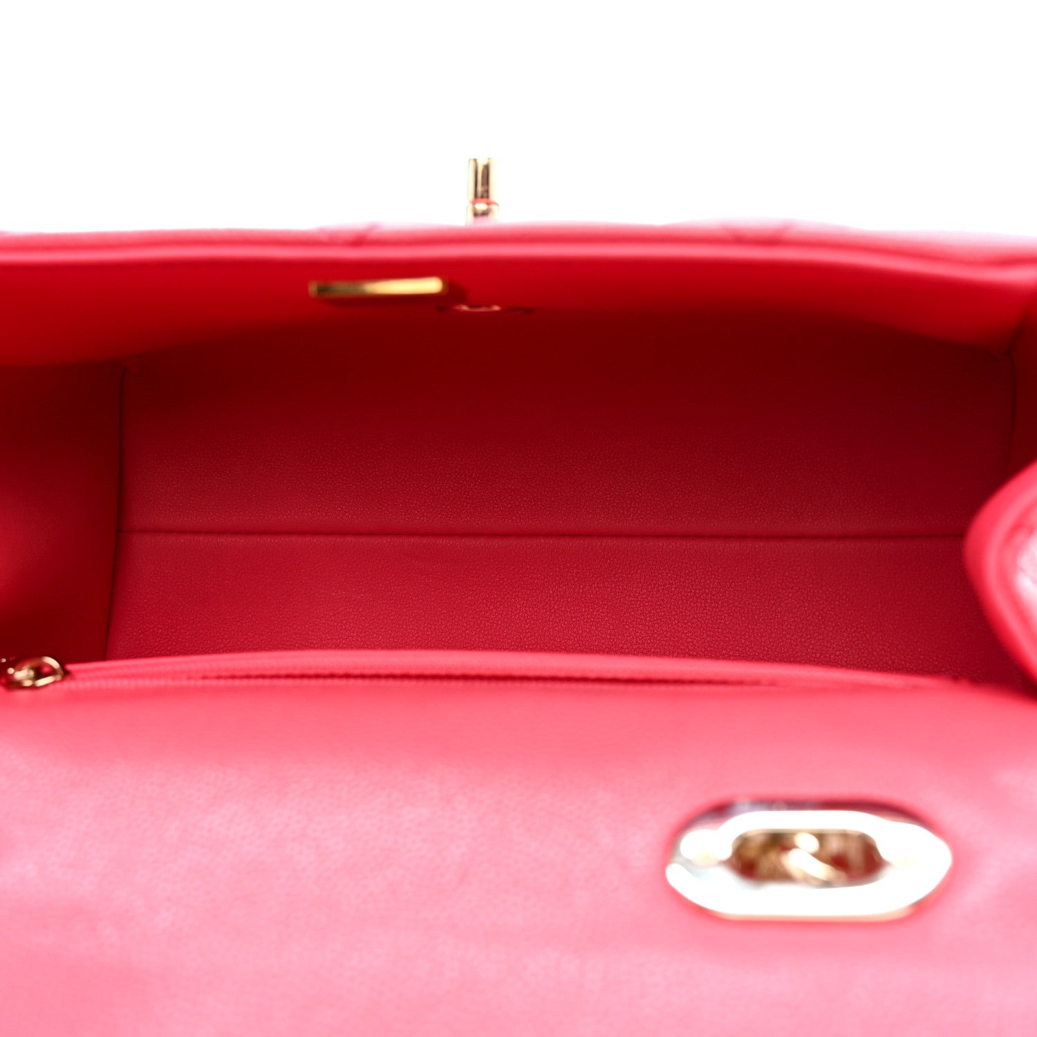 Caviar Quilted Mini Retro Twist Top Handle Flap Pink