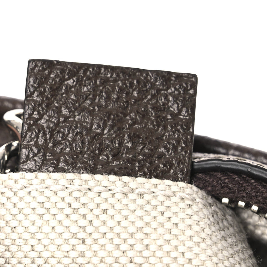 GG Supreme Monogram Textured Dollar Calfskin Web Mini Attache Bag Beige Ebony New Acero