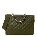 Lambskin Embossed Monogram Coussin MM Khaki