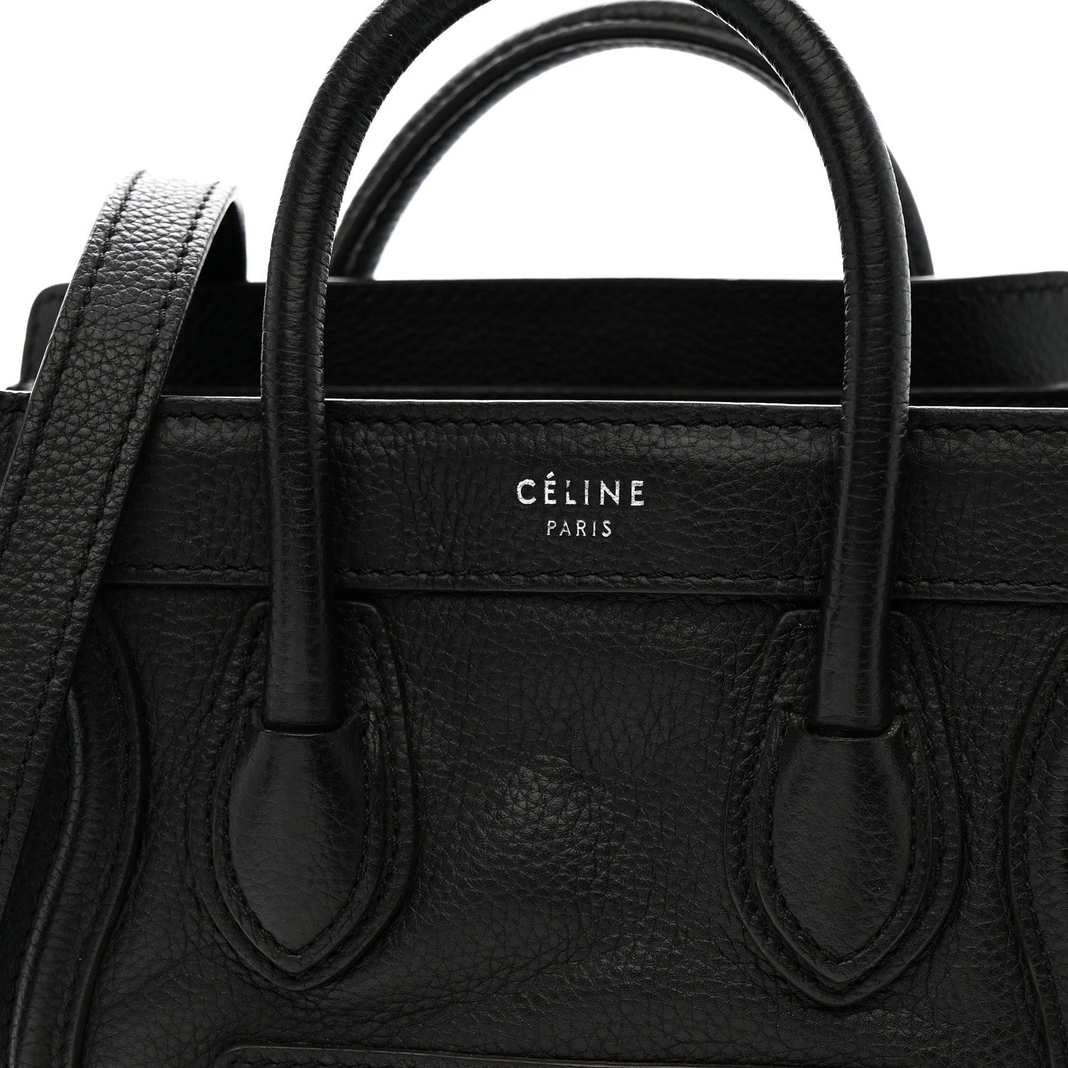 Drummed Calfskin Nano Luggage Black