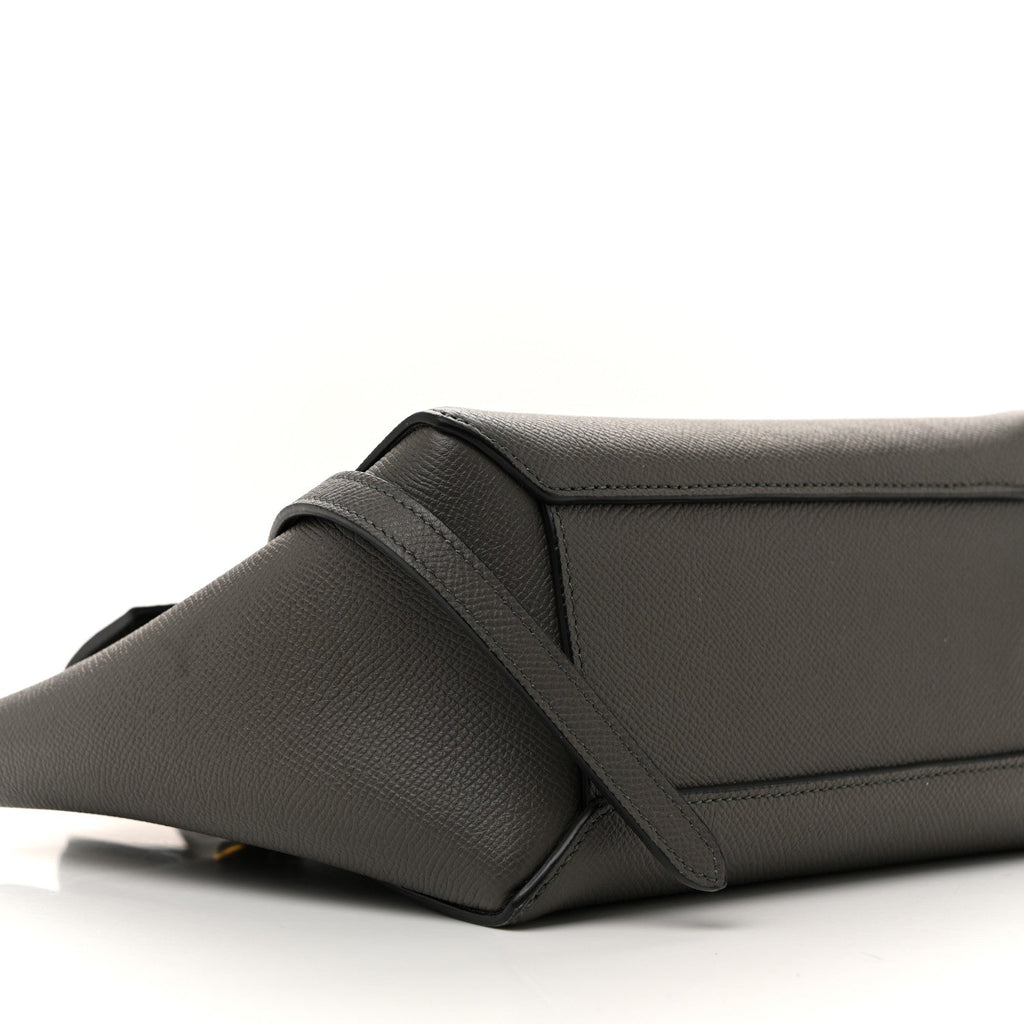 Grained Calfskin Nano Belt Bag Grey