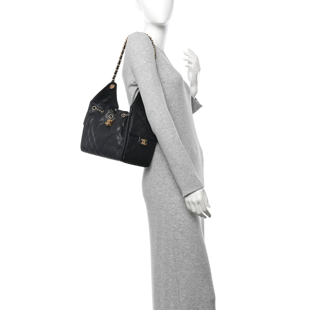 Caviar Quilted Small Chanel 25 Handbag Black