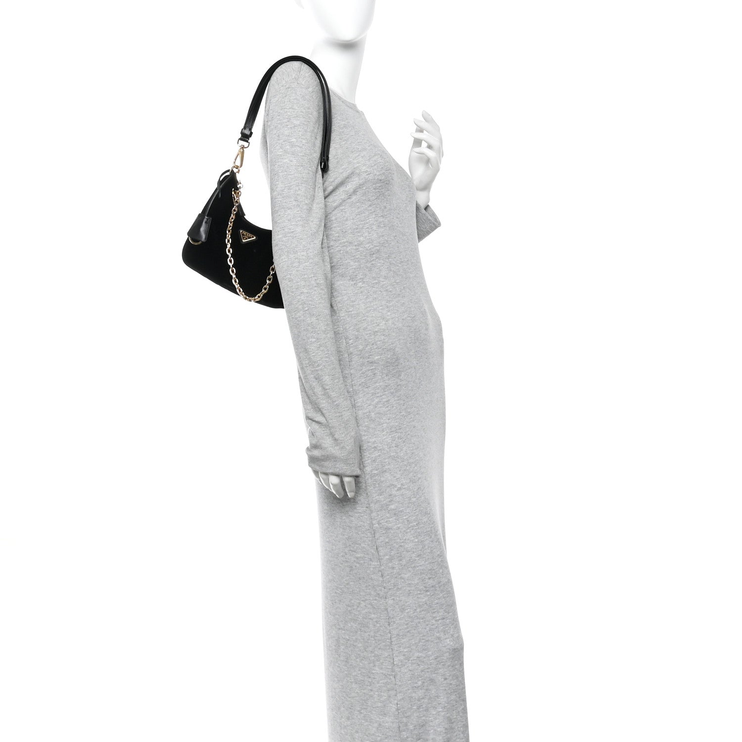Velvet Nappa Mini Re-Edition Shoulder Bag Black