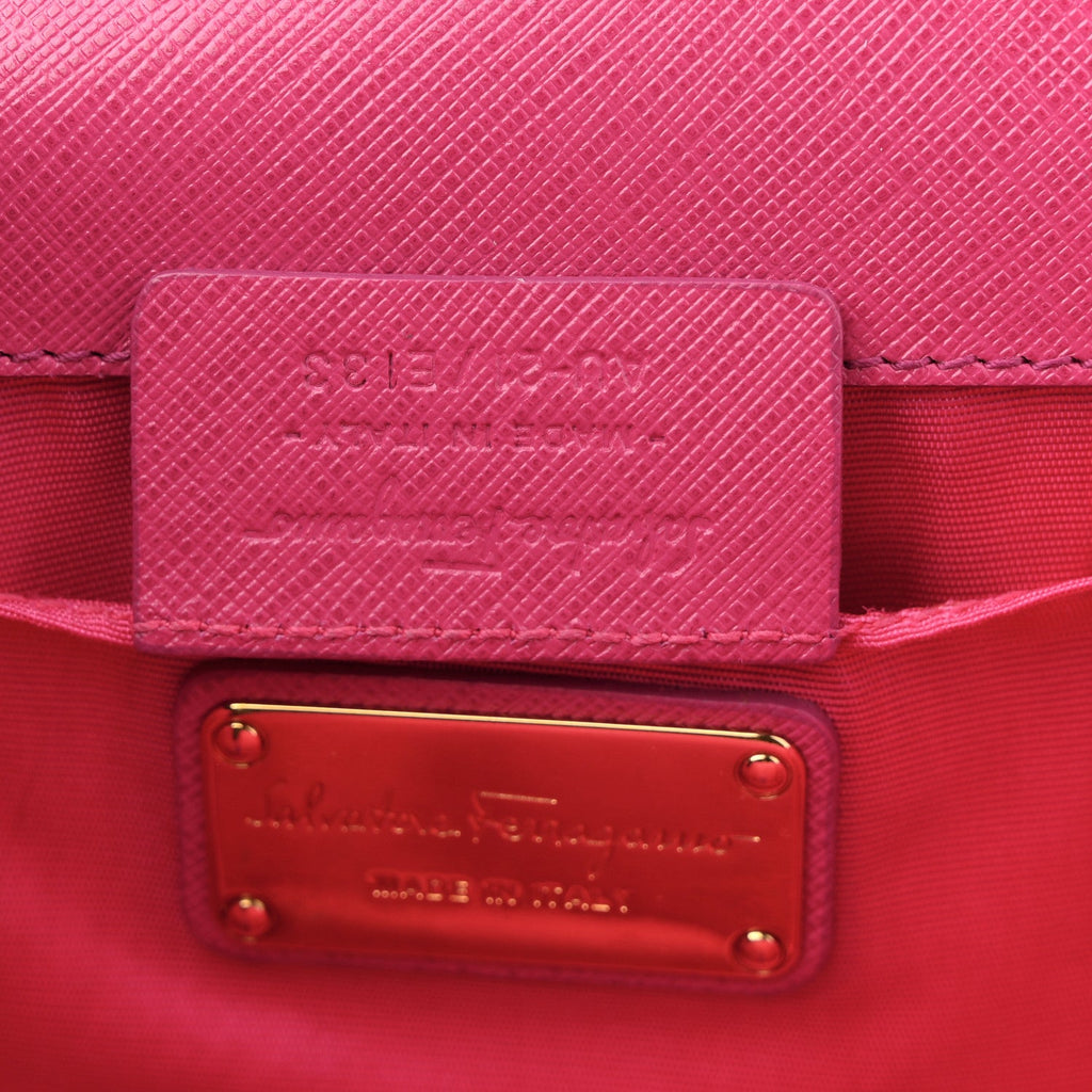 Hammered Calfskin Mini Vara Bow Crossbody Bag Agata Rosa
