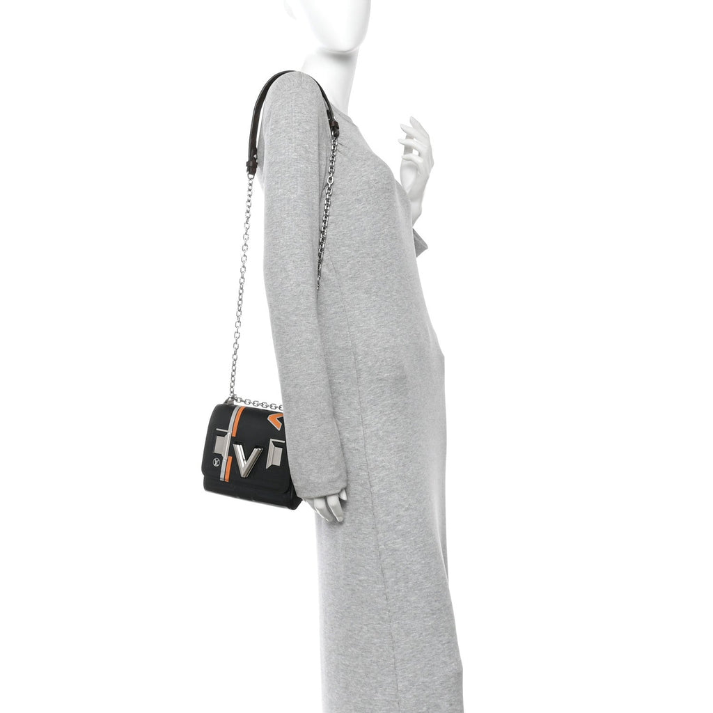 Epi Monogram Spaceship Embossed Twist Shoulder Bag PM Black