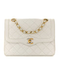 Lambskin Quilted Small Flap White