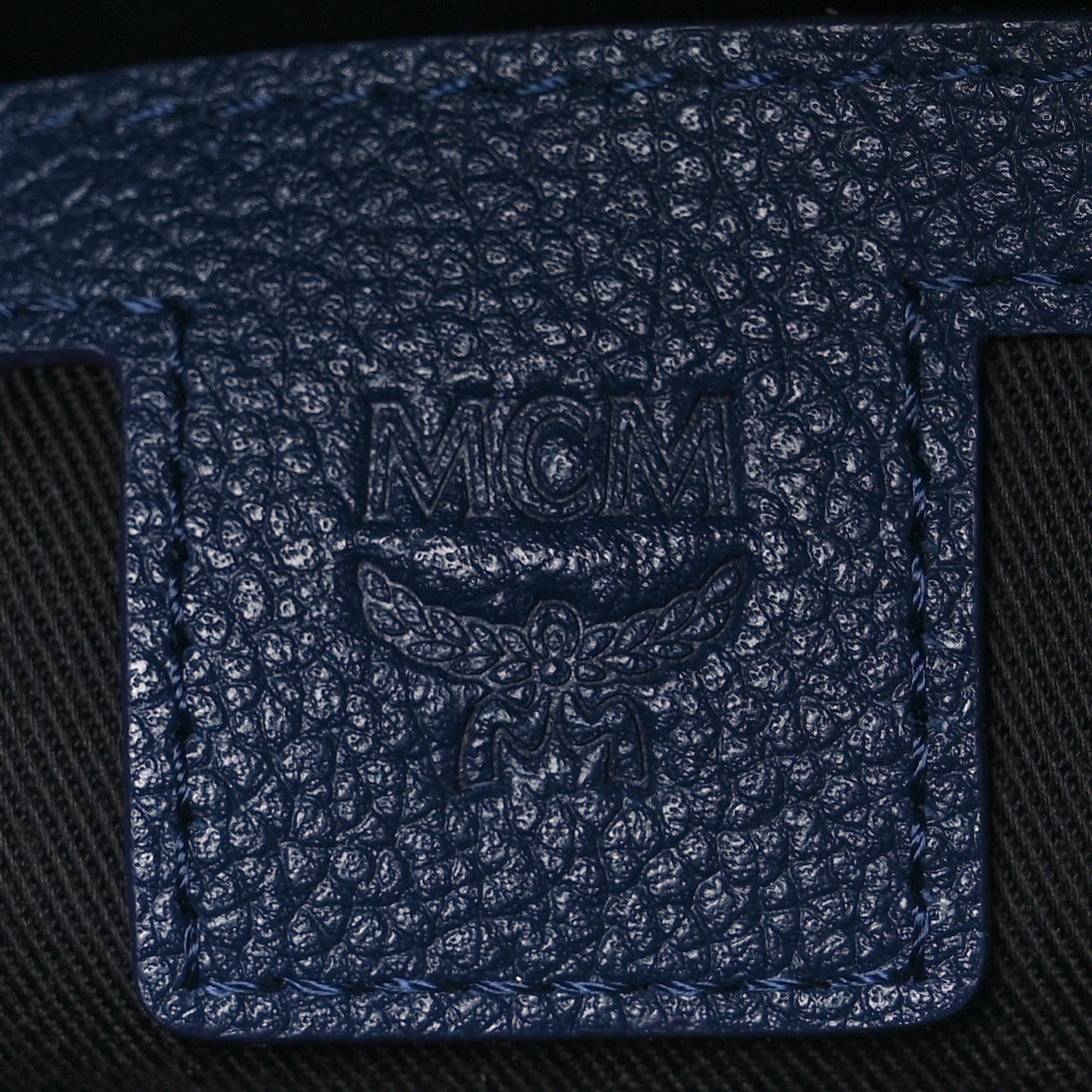 Calfskin Visetos Floral Leopard Klassik Small Stark Backpack Blue Black