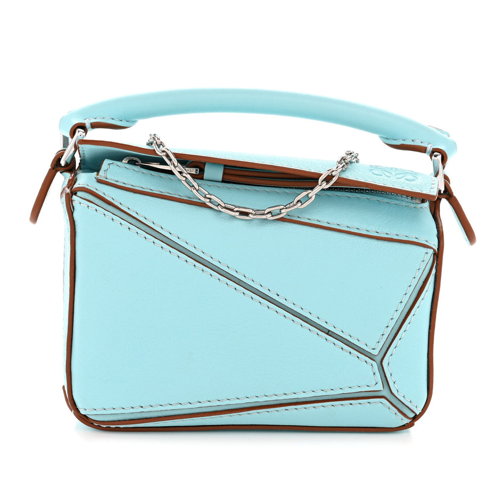 Calfskin Nano Puzzle Bag Pacific Aqua