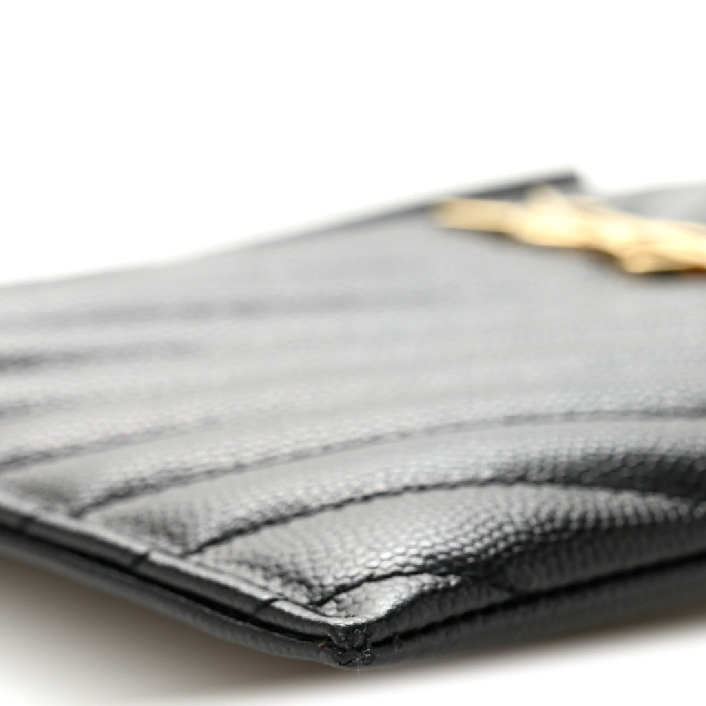 Grain De Poudre Chevron Monogram Large Bill Pouch Black