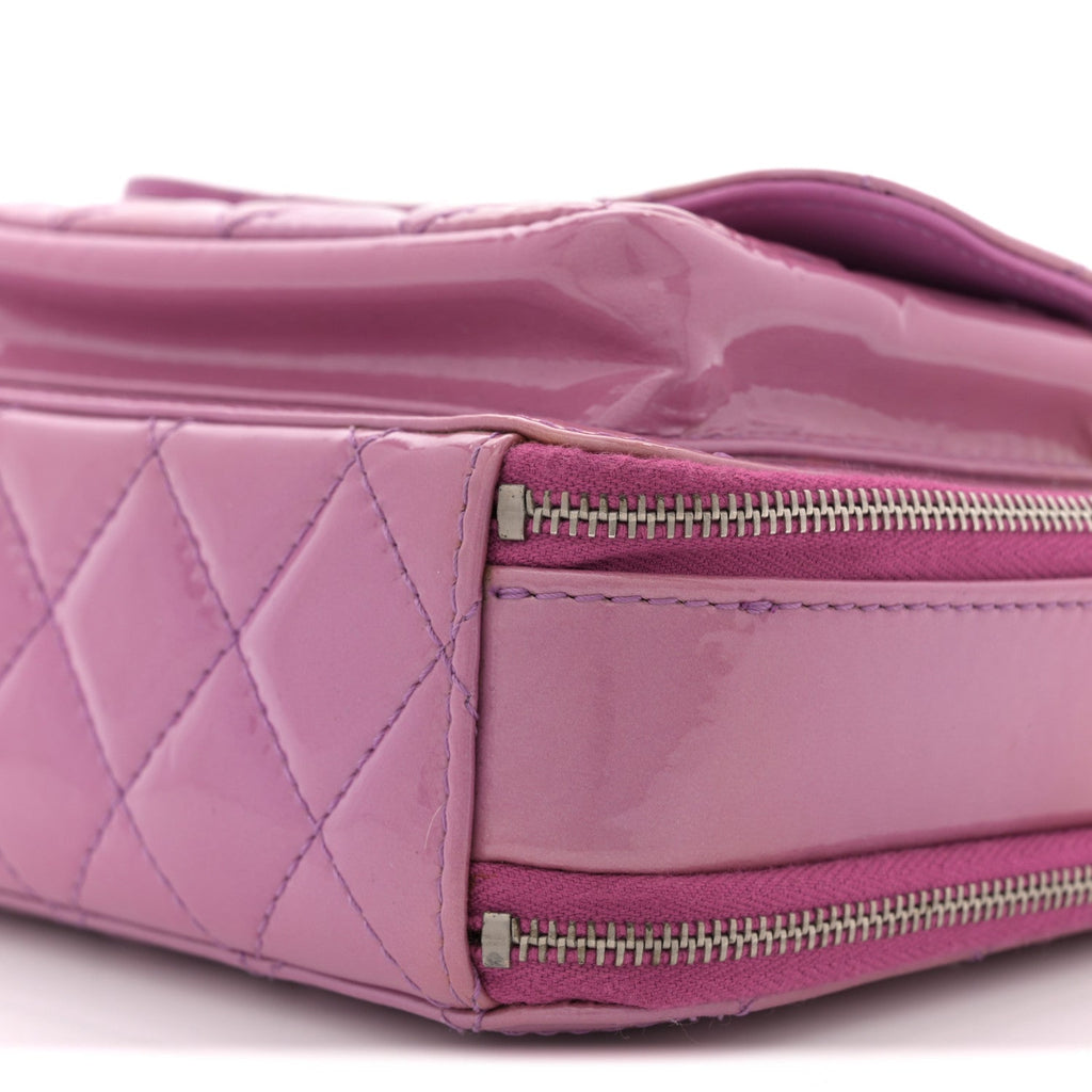 Patent Quilted Small Pocket Box Camera Case Purple