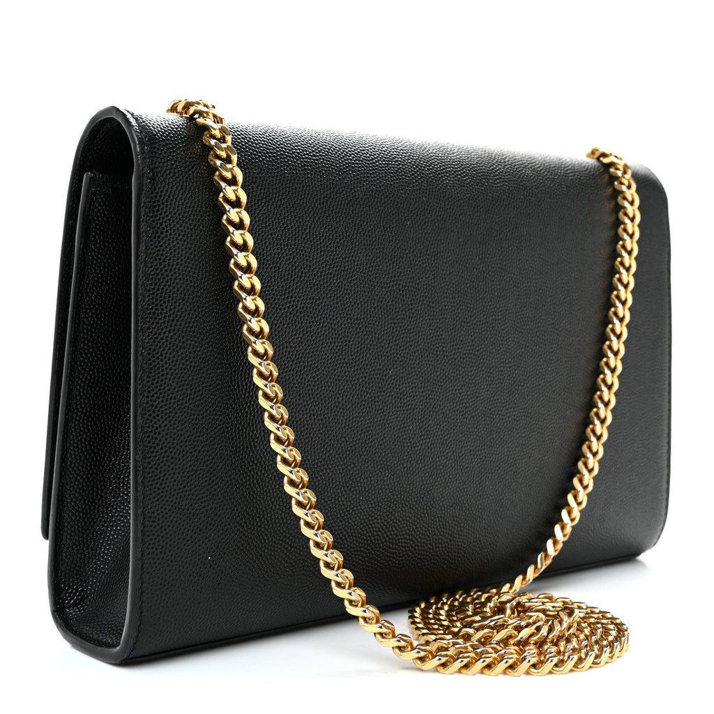 Grain De Poudre Medium Classic Monogram Kate Satchel Black