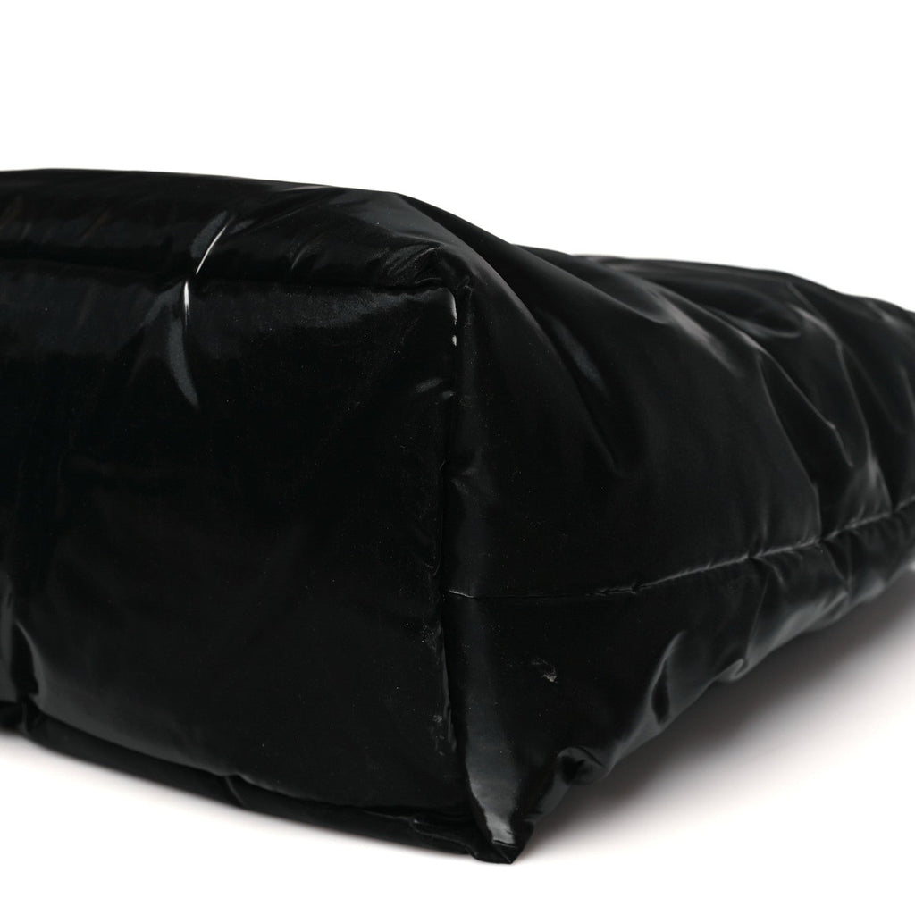 Silktech Canvas Wide Puffer Tote Black