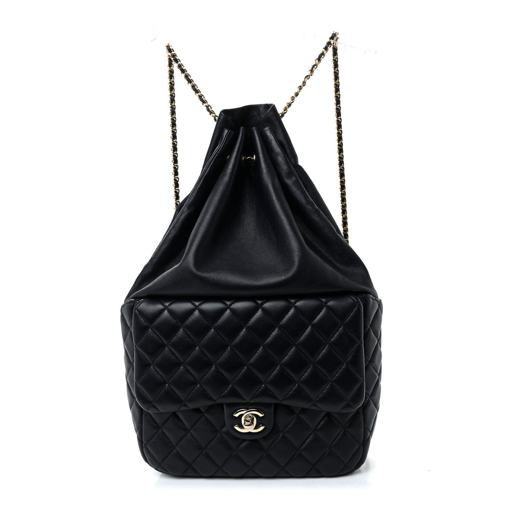 Lambskin Quilted Large In Seoul Backpack Navy