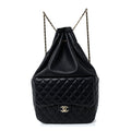 Lambskin Quilted Large In Seoul Backpack Navy