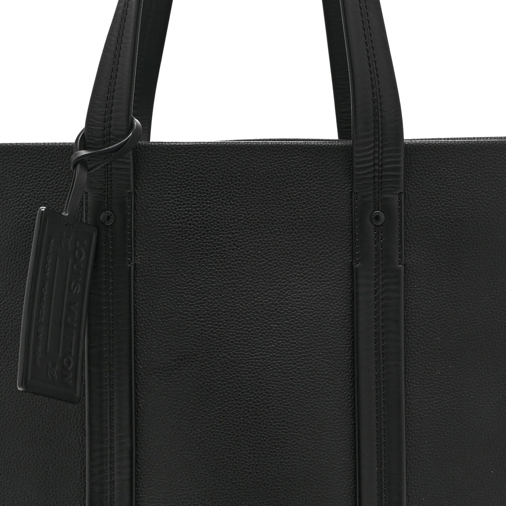 Grained Calfskin LV Aerogram Tote Black