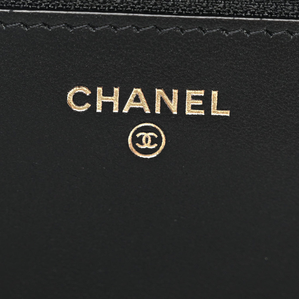 Caviar Quilted Boy Wallet On Chain WOC Black