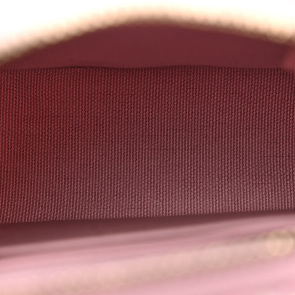 Tweed Quilted Mini Clutch With Chain Pink