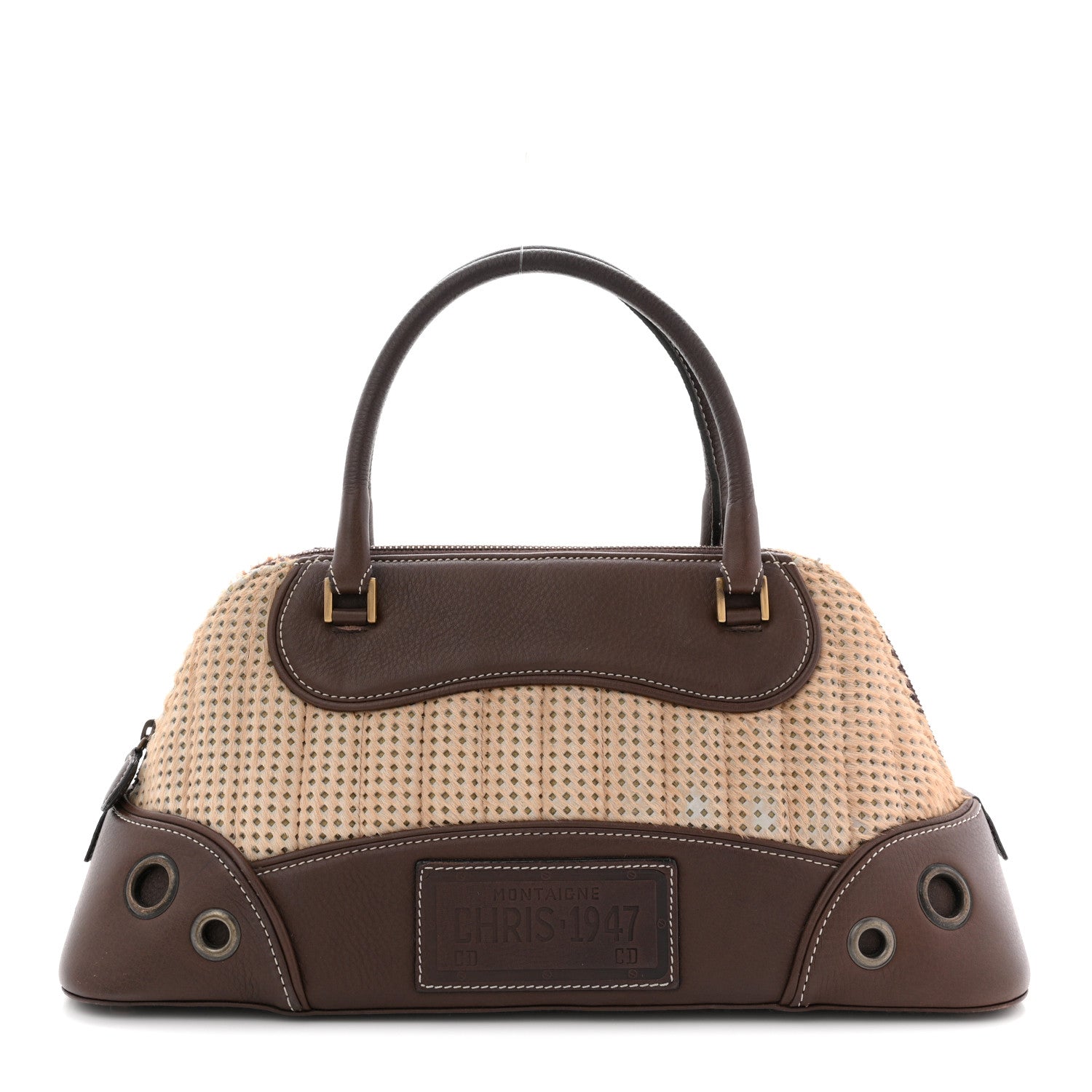 Pony Hair Calfskin Cadillac Tote Brown